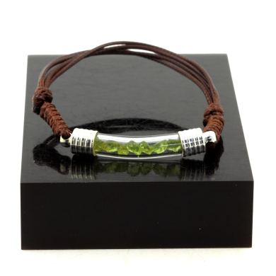 Raw Peridot bracelet.