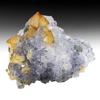 Scheelite with Fluorite, Pyrite