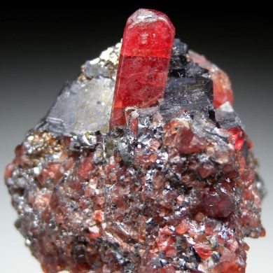 Rhodonite with Galena