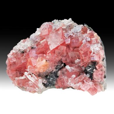 Rhodochrosite with Fluorite, Quartz