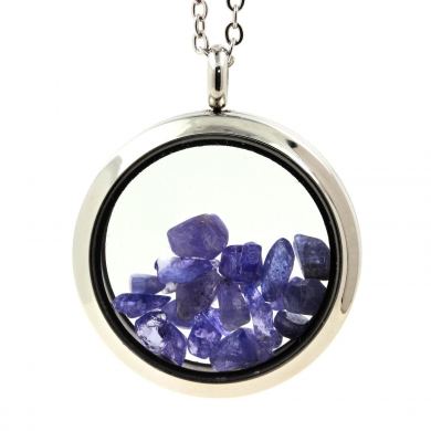 Raw Tanzanite necklace.