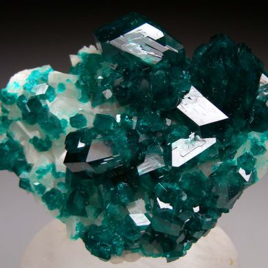 Dioptase on Calcite