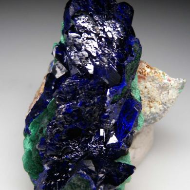 Azurite with Malachite