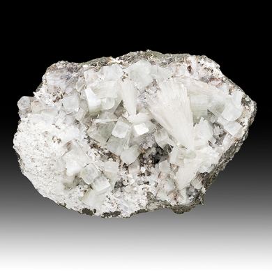 Scolecite with Fluorapophyllite-K , Laumontite