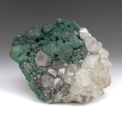 Malachite with Quartz