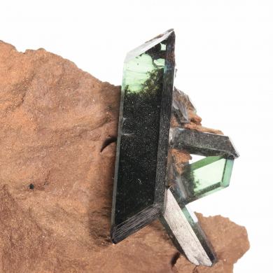 Vivianite (doubly-terminated) on matrix