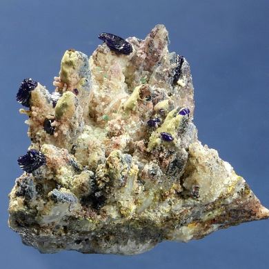 Azurite on Quartz