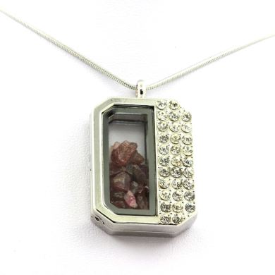 Raw Rhodolite Garnet necklace.