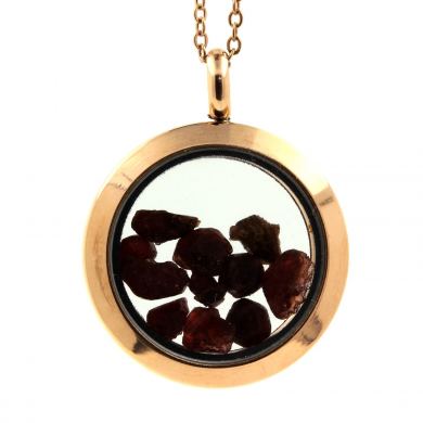 Raw Garnet necklace.