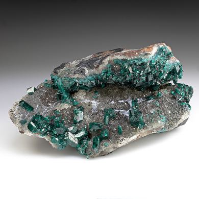 Dioptase with Quartz