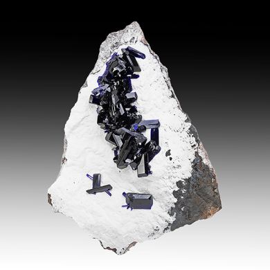 Azurite with Dickite