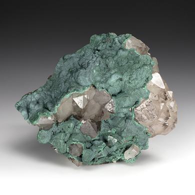 Malachite with Quartz